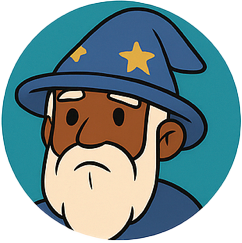 Old wizard with dark skin