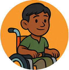 Adventurer boy in wheelchair