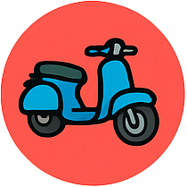 Blue scooter