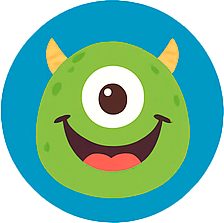 Green monster with one eye