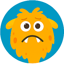 Yellow monster with sad face