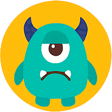 Turquoise monster with one eye